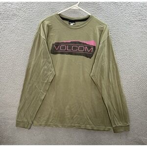 Vintage Volcom Shirt Adult Large Green Skater Surfer Grunge Thrasher Faded‎ Y2K